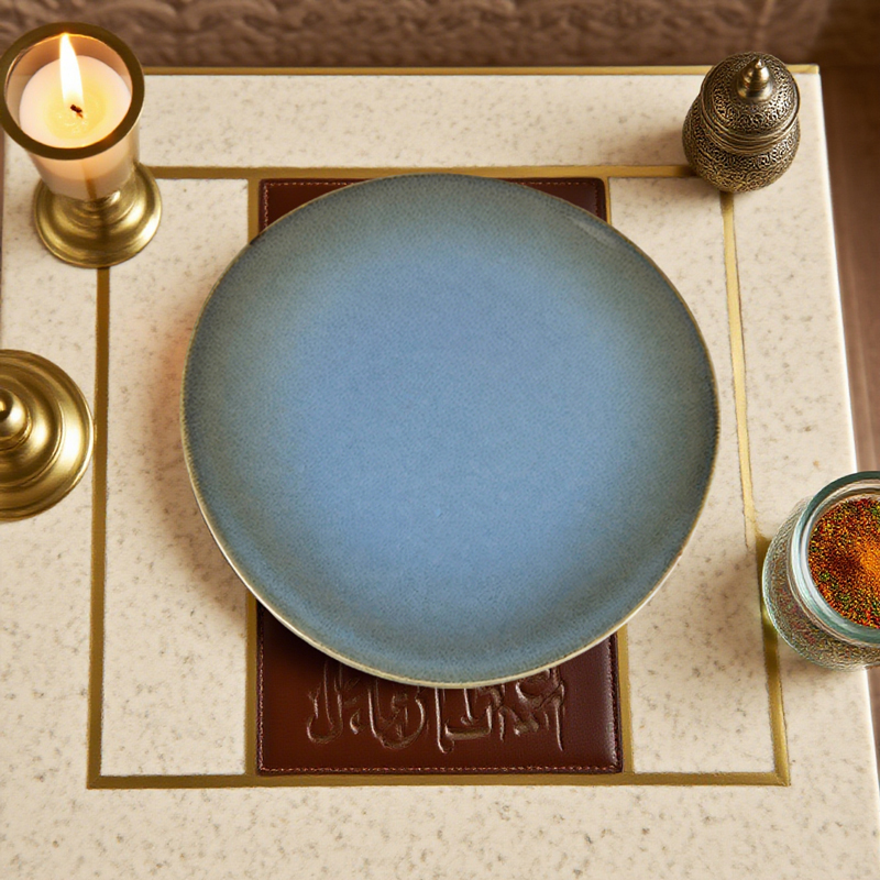 Gradient Blue Ceramic Dinner Plate