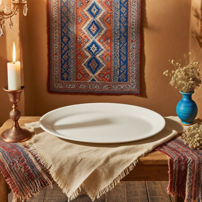 Oval White Ceramic Plate