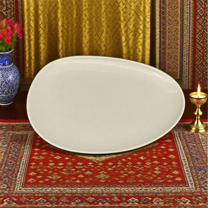 Irregular White Ceramic Plate 