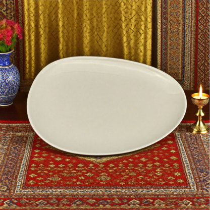 Irregular White Ceramic Plate 