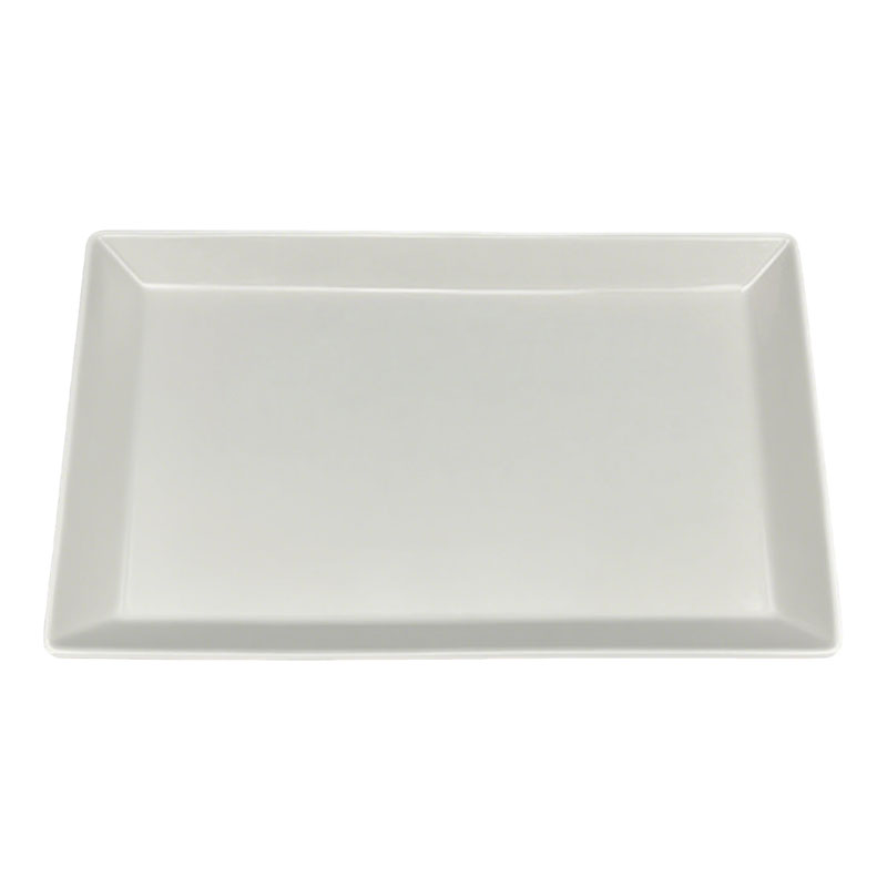 Sleek White Rectangular Ceramic Serving Platter