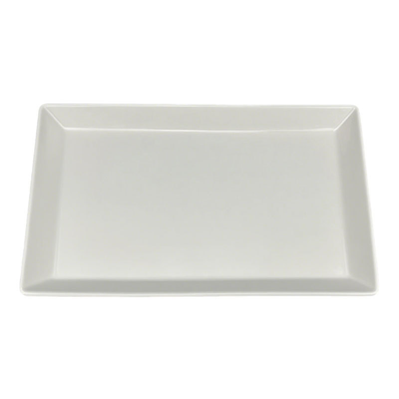 Sleek White Rectangular Ceramic Serving Platter