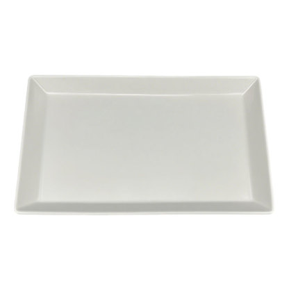 Sleek White Rectangular Ceramic Serving Platter