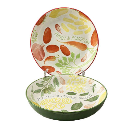 Hand - painted Vegetable Pattern Ceramic Plates 