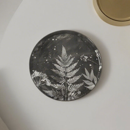 Ceramic Plates with Leaf Prints