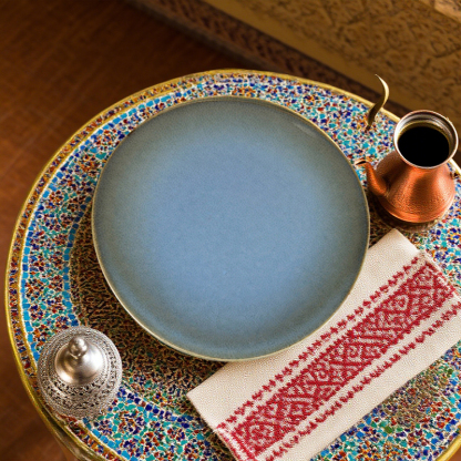 Gradient Blue Ceramic Dinner Plate