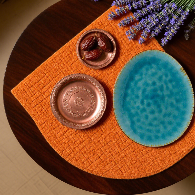  Blue-Toned Vintage Glazed Ceramic Plate