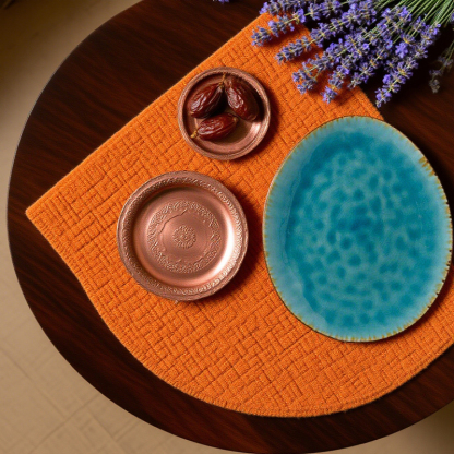  Blue-Toned Vintage Glazed Ceramic Plate