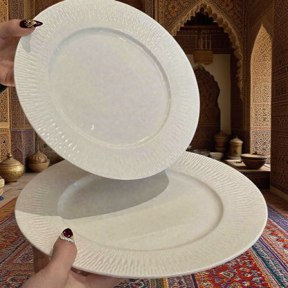 Handcrafted Ripple-textured Ceramic Plat