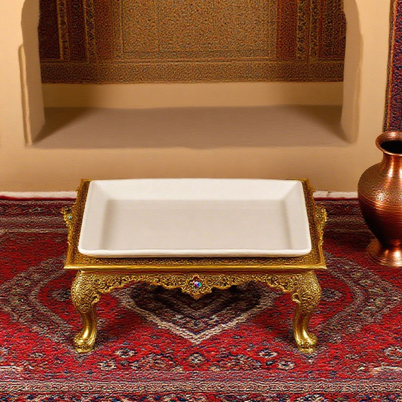 Sleek White Rectangular Ceramic Serving Platter