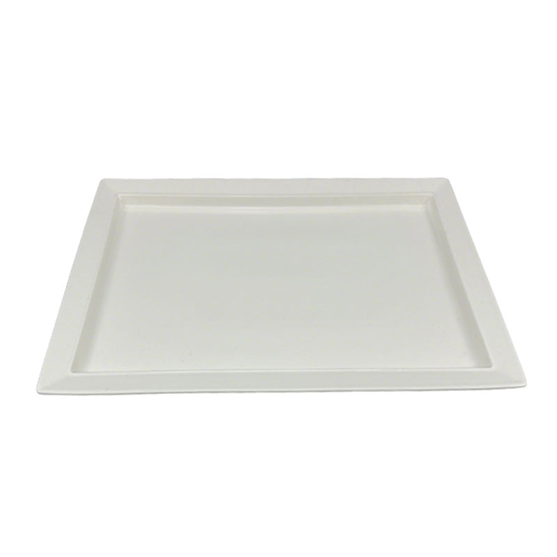 Square Edge White Ceramic Serving Platter