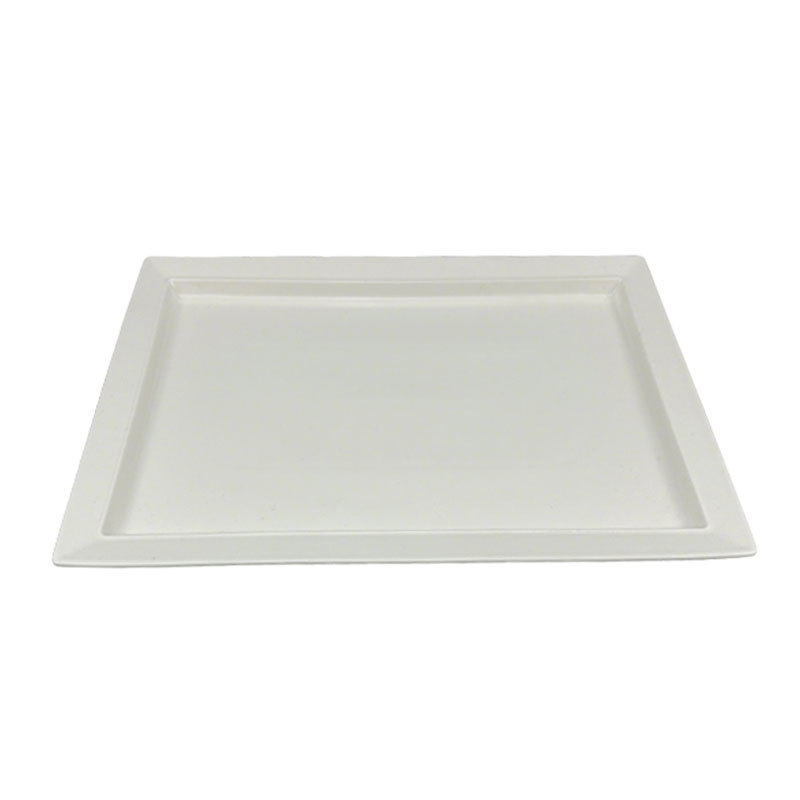Square Edge White Ceramic Serving Platter