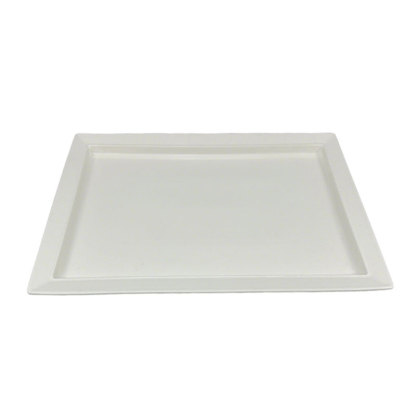 Square Edge White Ceramic Serving Platter