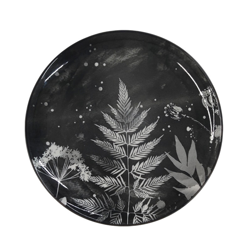 Ceramic Plates with Leaf Prints