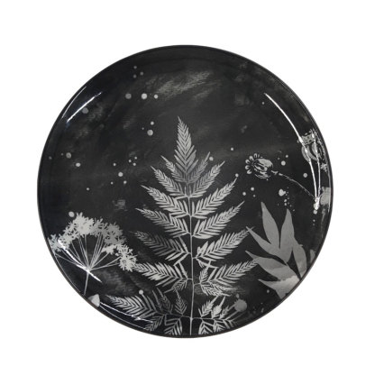 Ceramic Plates with Leaf Prints