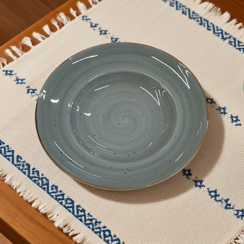 Green Speckled Ceramic Deep Plate