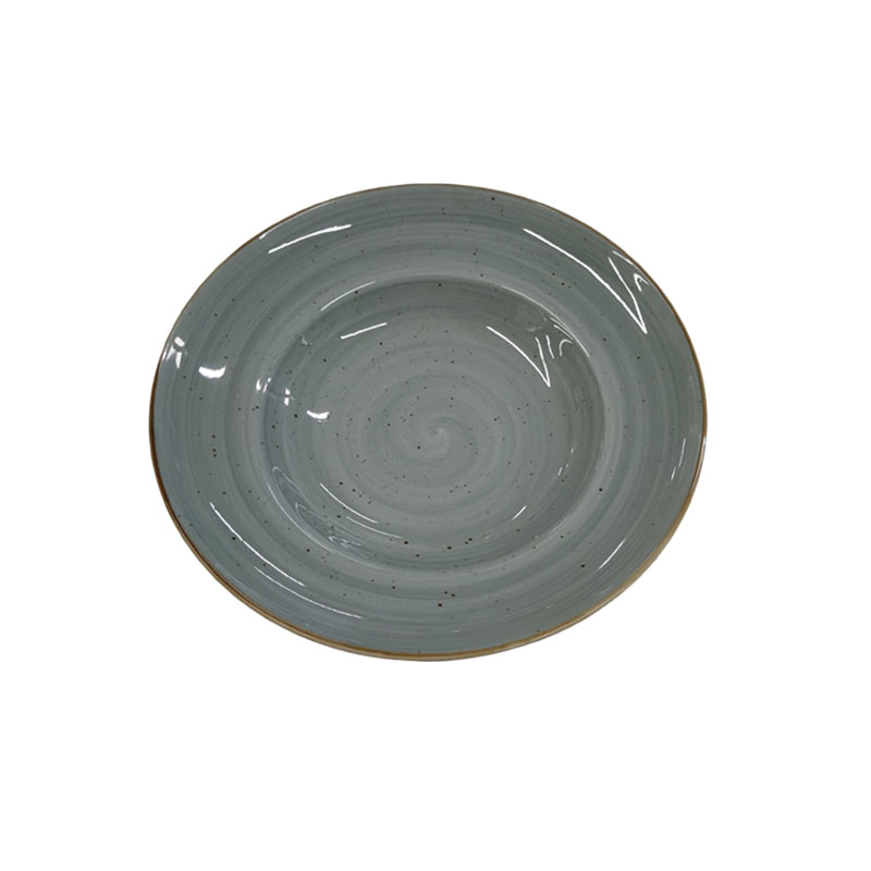 Green Speckled Ceramic Deep Plate