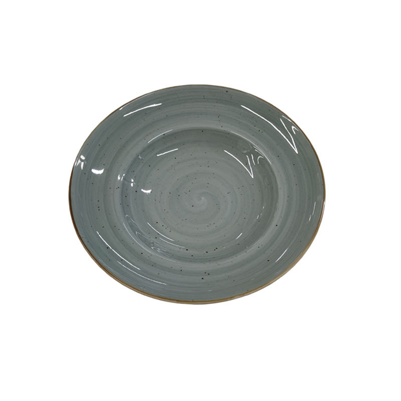 Green Speckled Ceramic Deep Plate