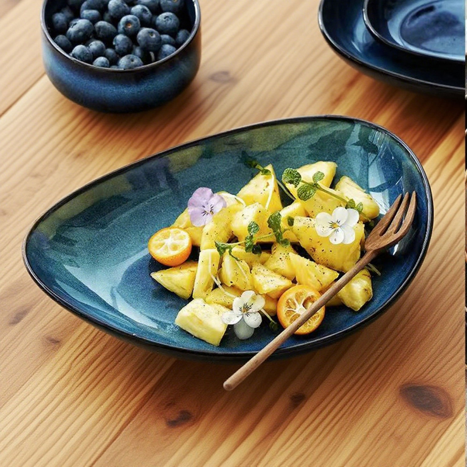 Scaly Colored Ceramic Plate 5-Piece Set