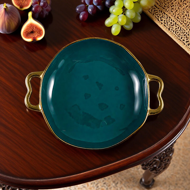 Double Handle Stone Pattern Round Baking Pan