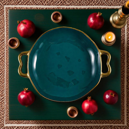 Double Handle Stone Pattern Round Baking Pan