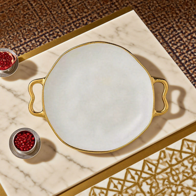 Double Handle Stone Pattern Round Baking Pan