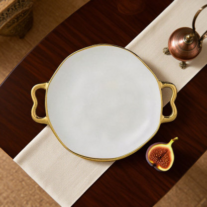 Double Handle Stone Pattern Round Baking Pan