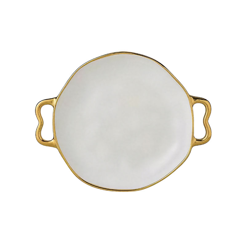 Double Handle Stone Pattern Round Baking Pan