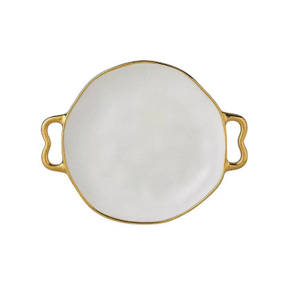 Double Handle Stone Pattern Round Baking Pan