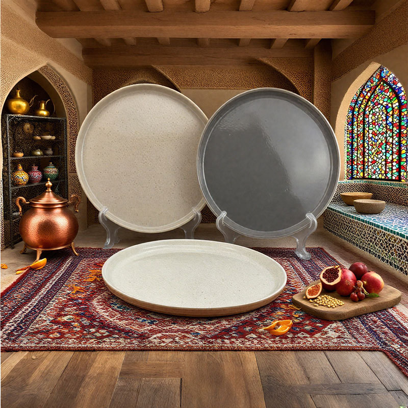 Ins-style Colorful Speckled Ceramic Plate Set