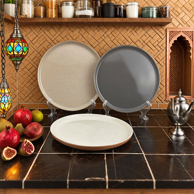 Ins-style Colorful Speckled Ceramic Plate Set