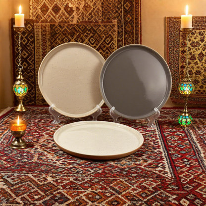 Ins-style Colorful Speckled Ceramic Plate Set