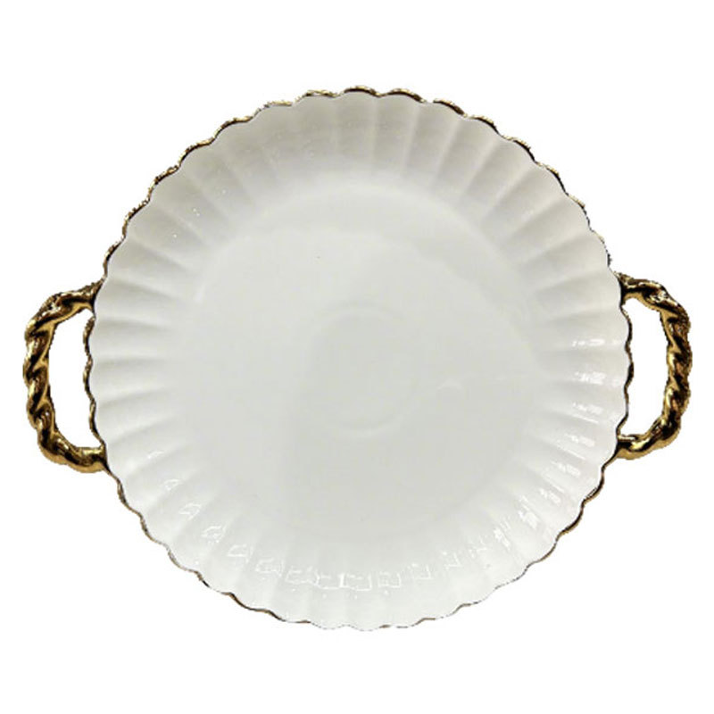 Bestselling Double Handle Lace Round Shallow Plate