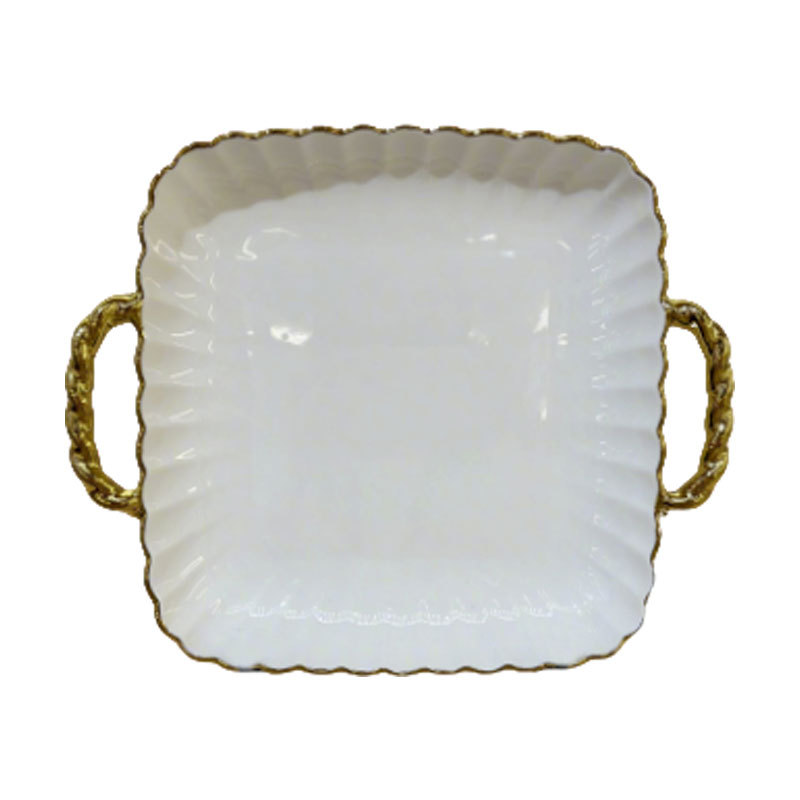 Bestselling Double Handle Lace Square Shallow Plate