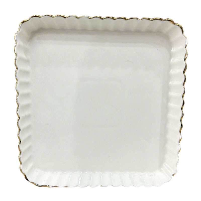 Bestselling 8-inch square plate with lace trim
