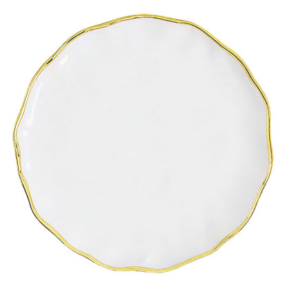 Stone - patterned round shallow plate