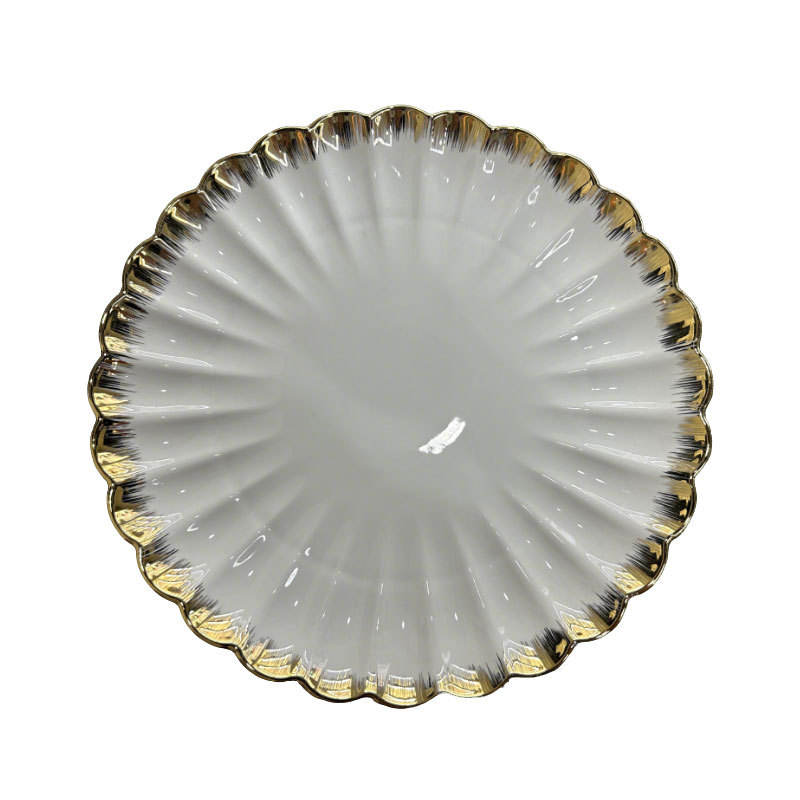 Bestselling Gold - trimmed chrysanthemum ceramic plate