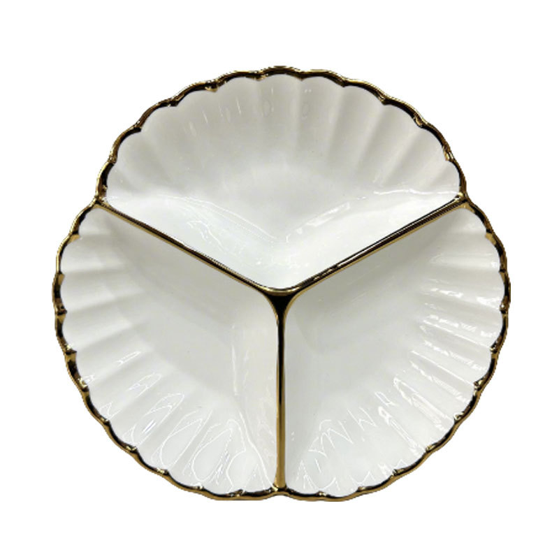 Bestselling Gold - Rimmed Scalloped Ceramic Plate