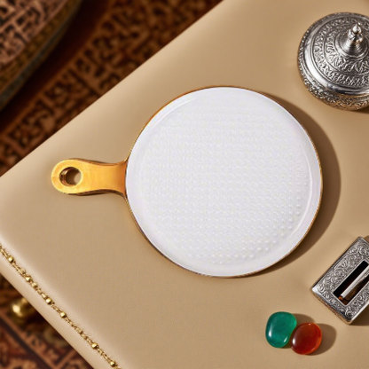 Golden - Rimmed Ceramic Pizza Plate