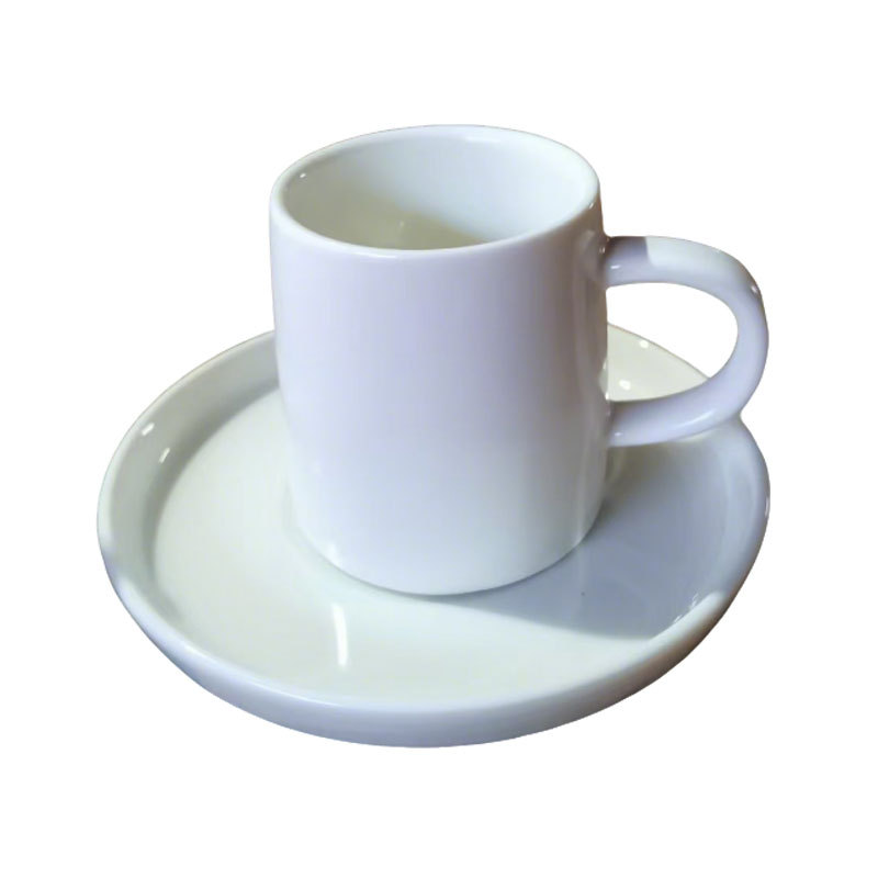 Classic White Ceramic Coffee Cup and Saucer Set