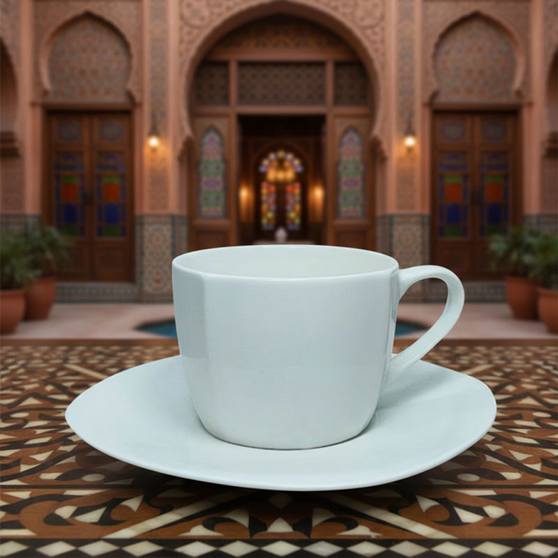 Porcelain Coffee Cup with Saucer Set