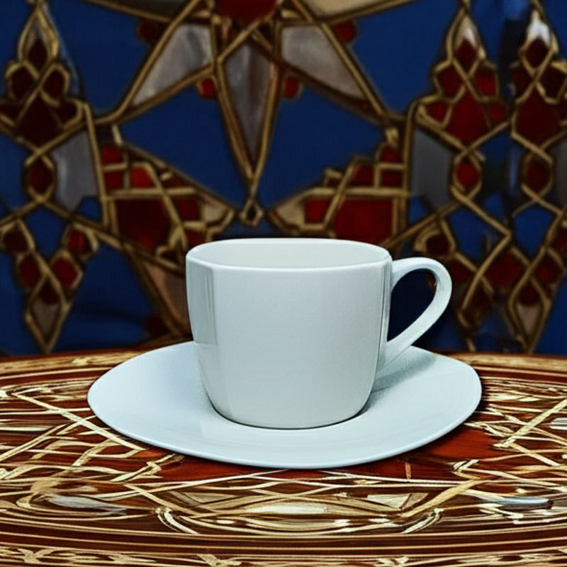 Porcelain Coffee Cup with Saucer Set