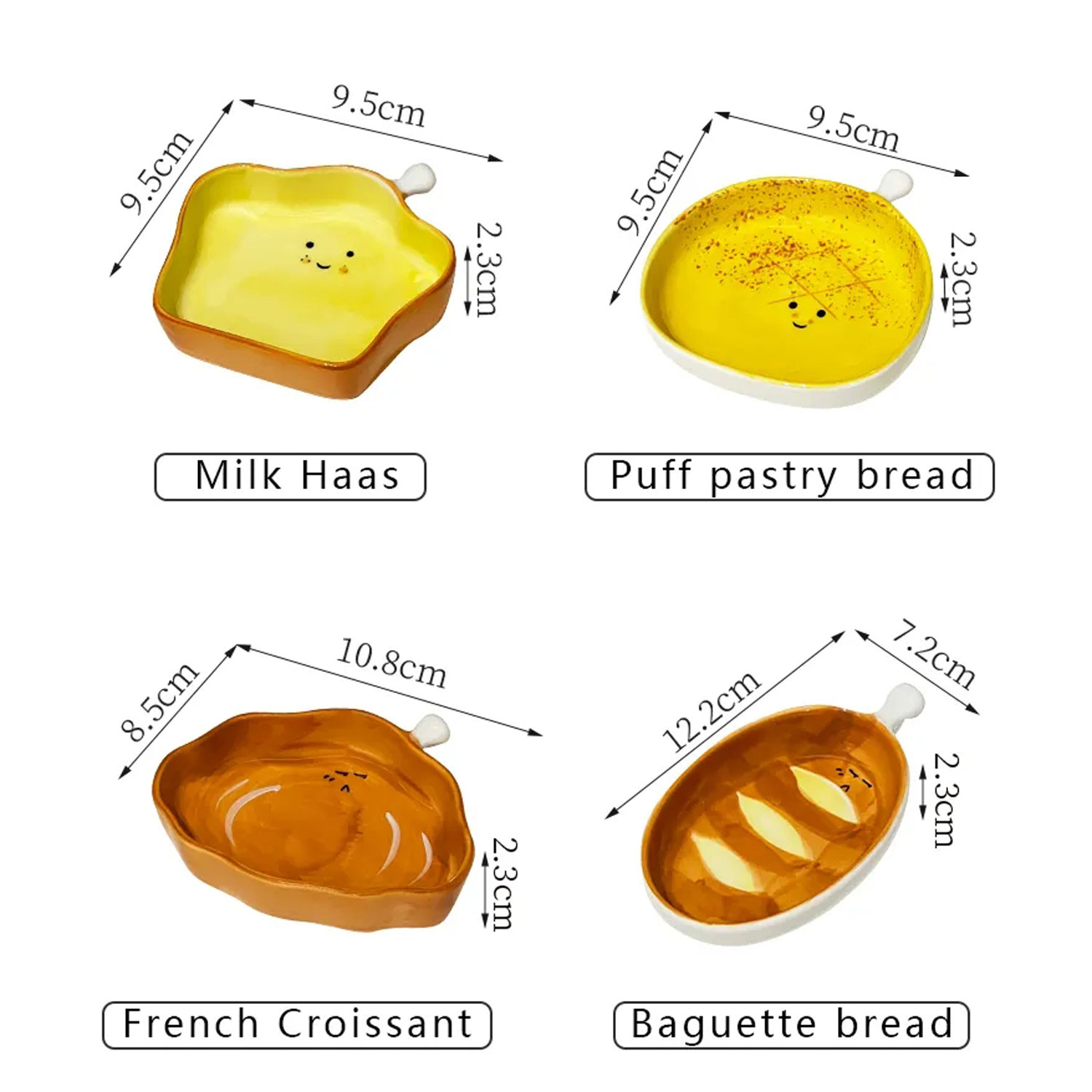 Fun Bread - Shaped Ceramic Small Dishes