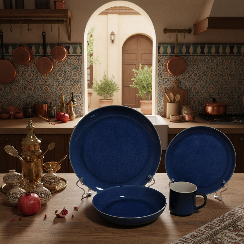 Navy Blue Ceramic Dinnerware Set