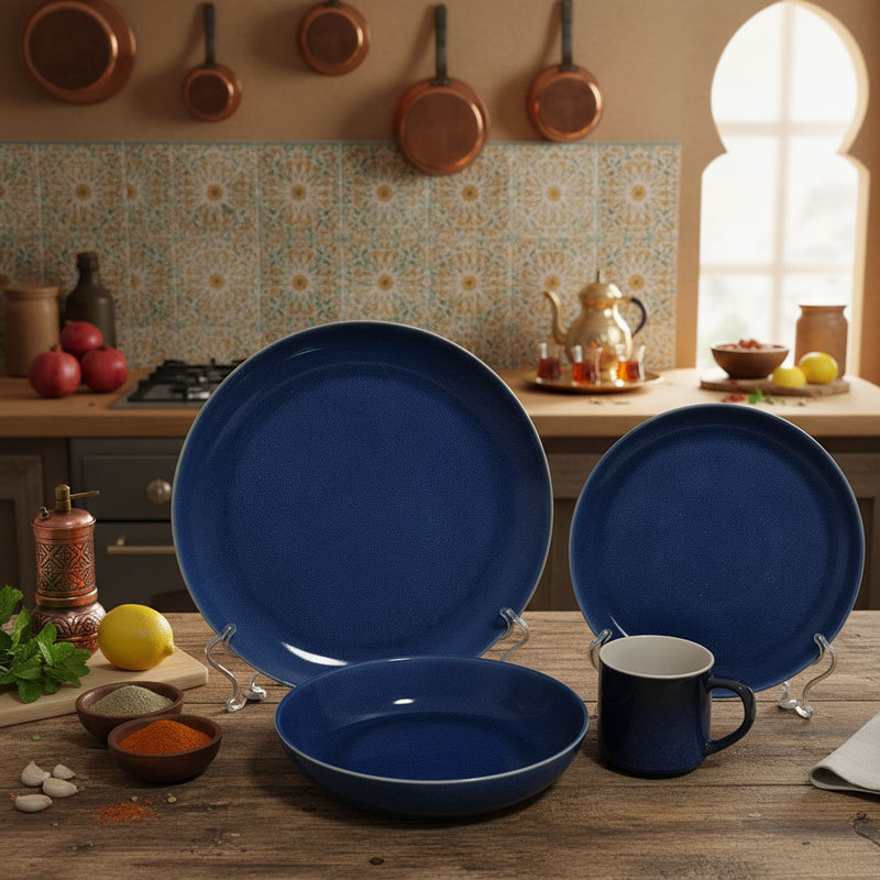 Navy Blue Ceramic Dinnerware Set