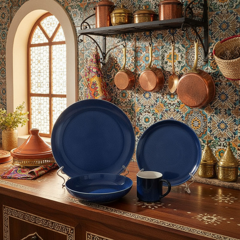 Navy Blue Ceramic Dinnerware Set