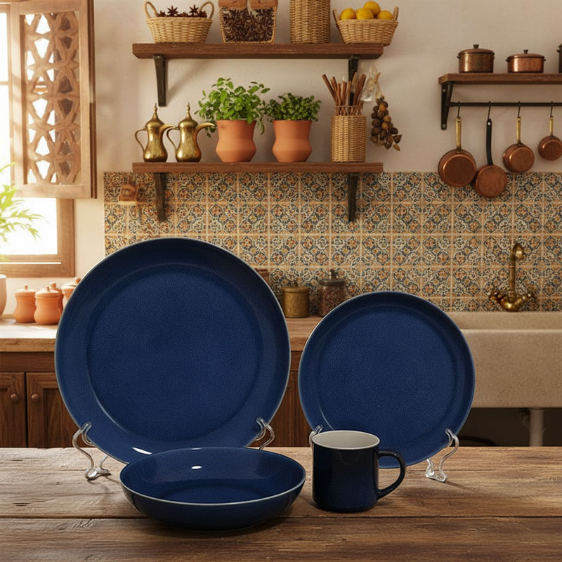 Navy Blue Ceramic Dinnerware Set