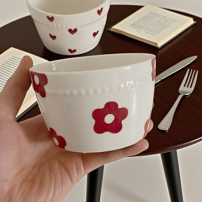 Hepburn-style ceramic rice bowl