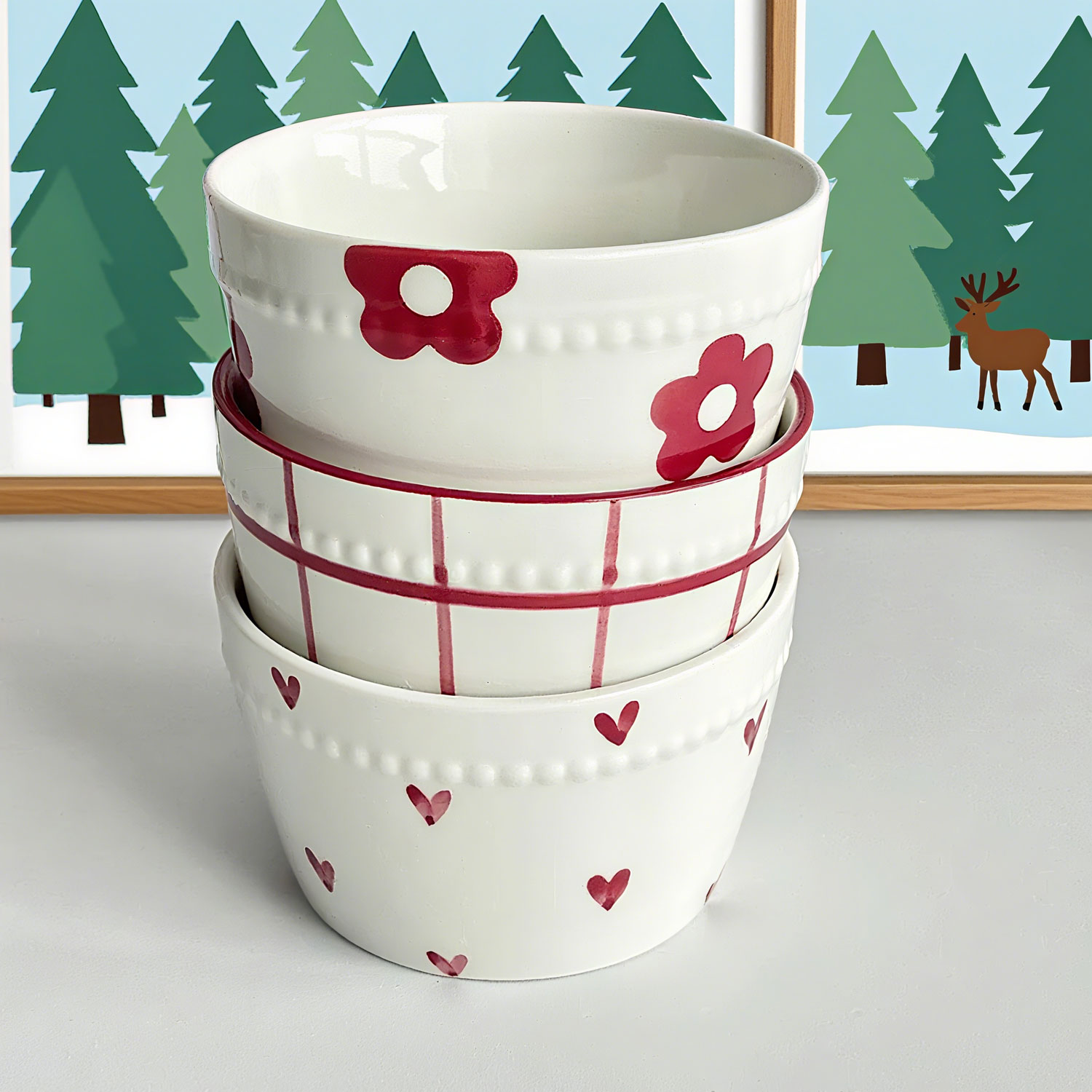 Hepburn-style ceramic rice bowl