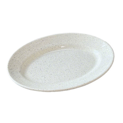 Ins-style speckled glaze oval ceramic plate